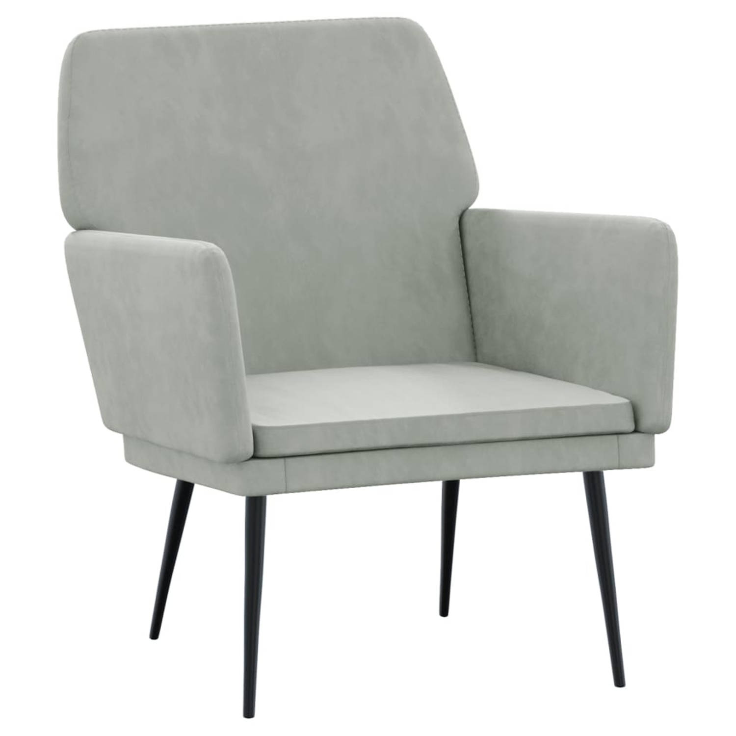 Vidaxl Fauteuil 62x79x79 Cm Fluweel Licht - Grijs