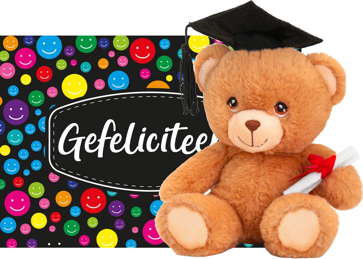 Keel Toys Gefeliciteerd Ansichtkaart A5-size Met Geslaagd Thema Knuffelbeertje - Knuffelberen