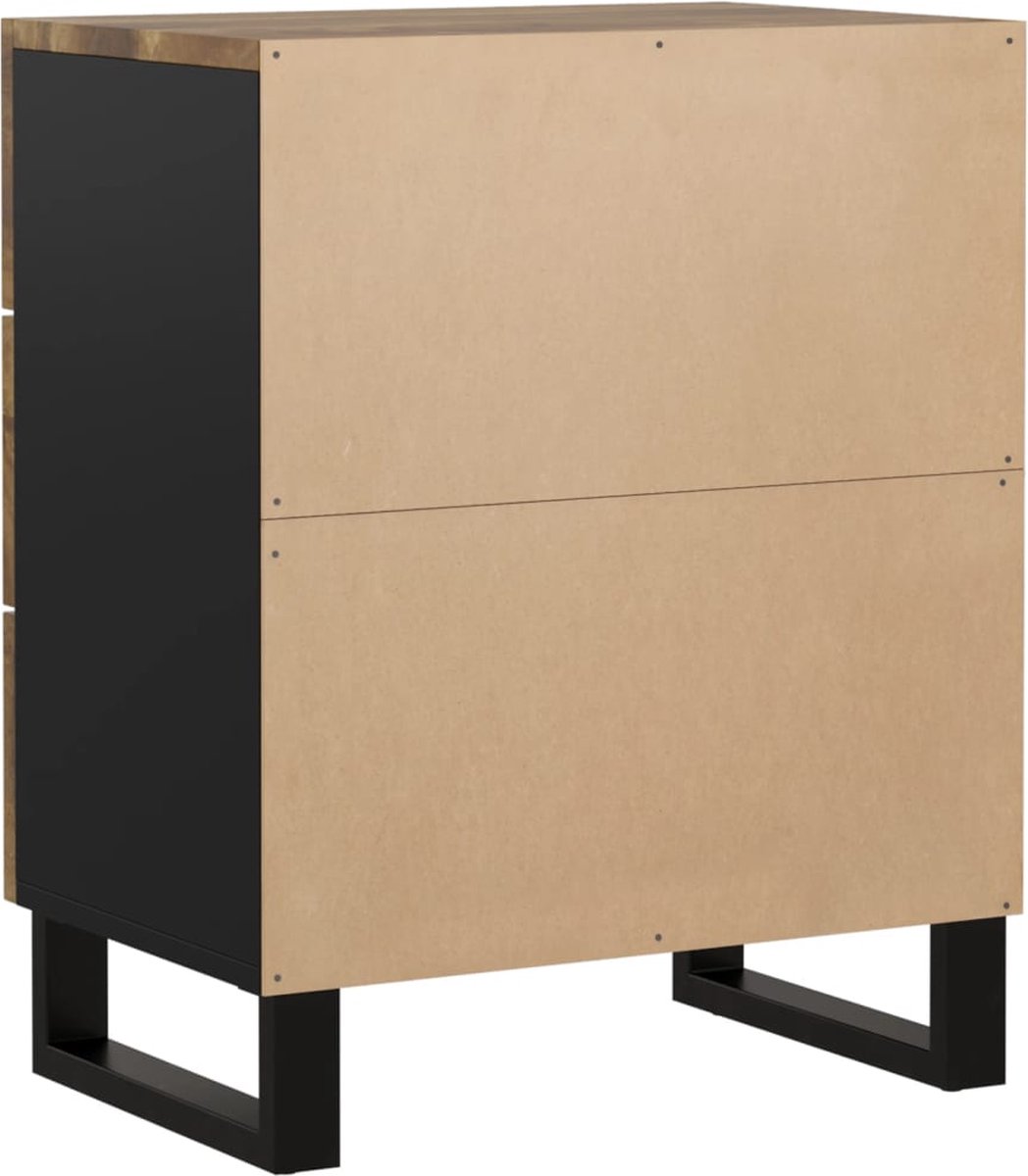 Vidaxl Nachtkastje 50x33x62 Cm Massief Mangohout En Bewerkt Hout - Bruin