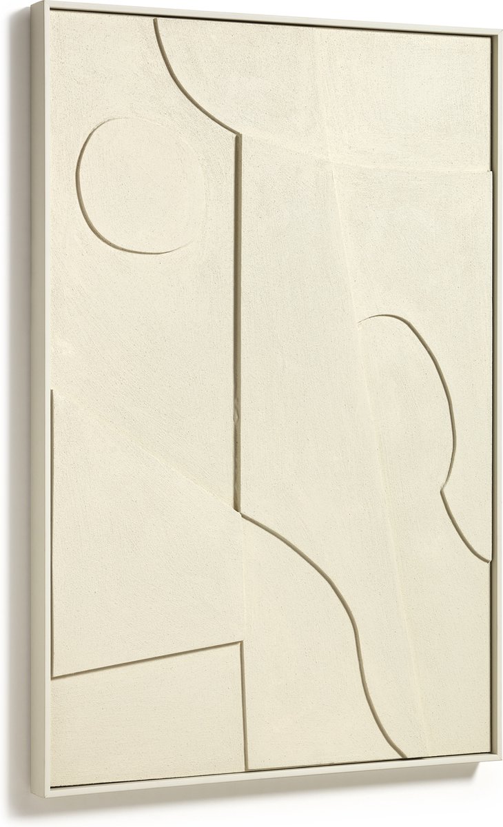 Kave Home Talin Abstract Schilderij 60 x 90 cm - Beige