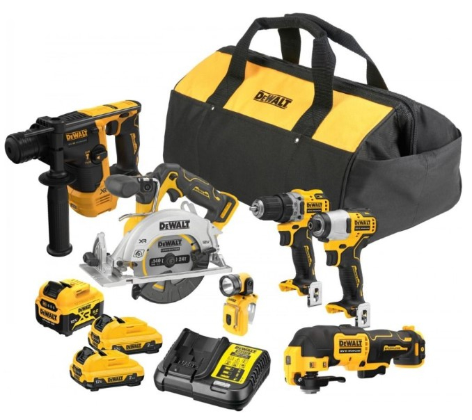 DeWalt DCK611P1D2-QW | 12V XR Brushless 6-kit voordeelset (DCD701+DCF801+DCS512+DCH072+DCS353+DCL510)