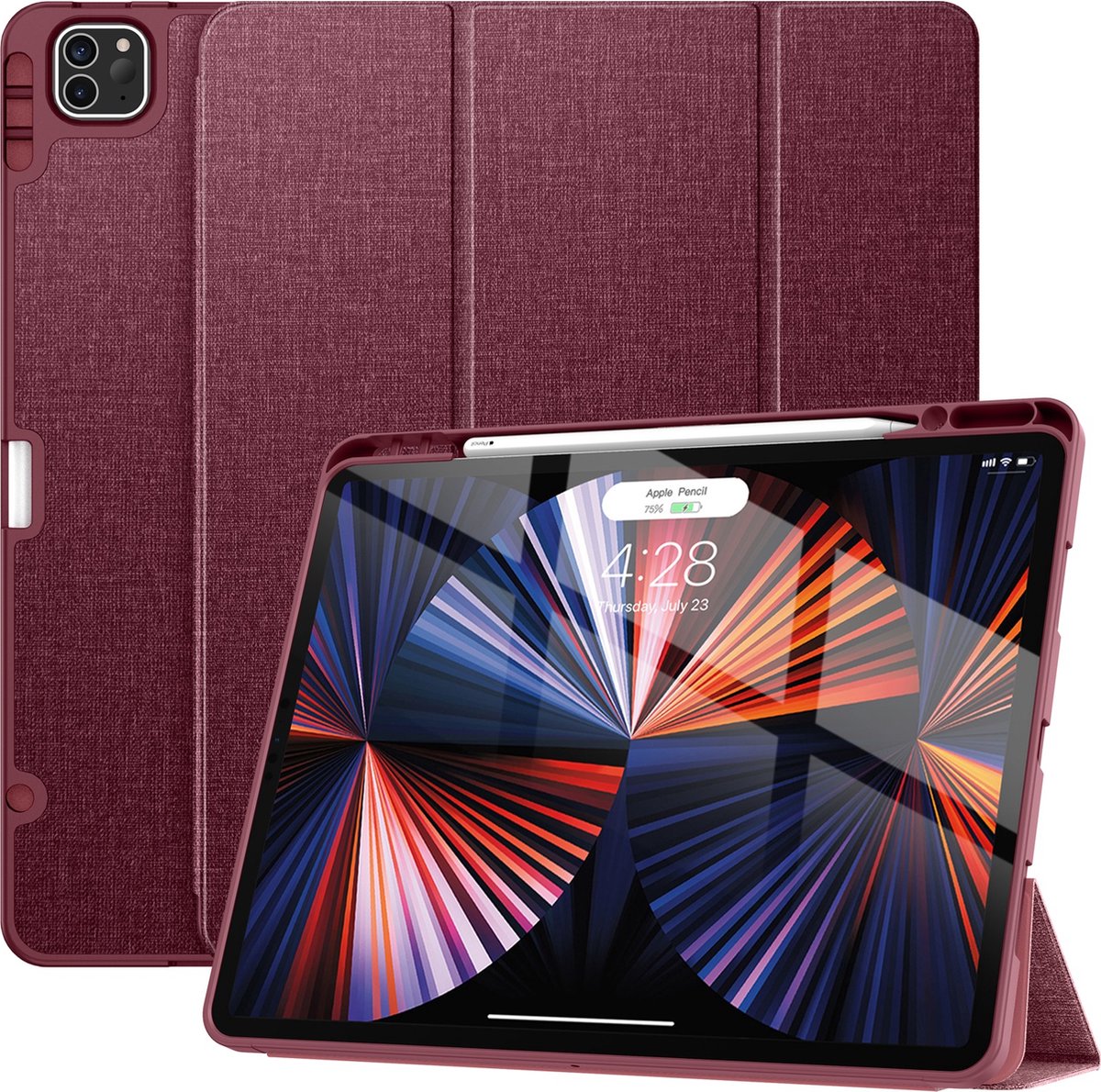 Solidenz TriFold Hoes iPad Pro 12.9 inch - Wijn - Rood