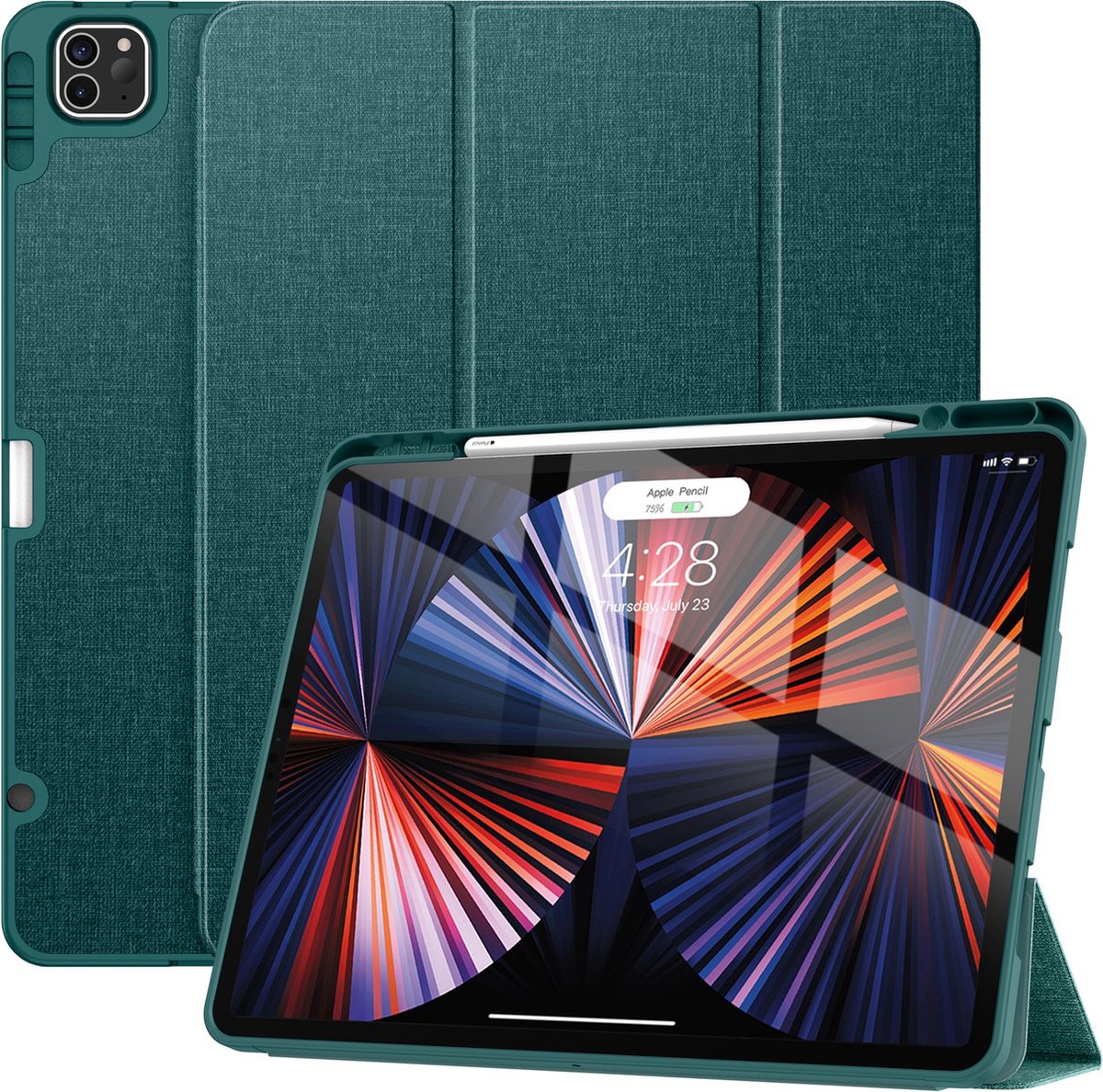 Solidenz TriFold Hoes iPad Pro 12.9 inchblauw - Groen