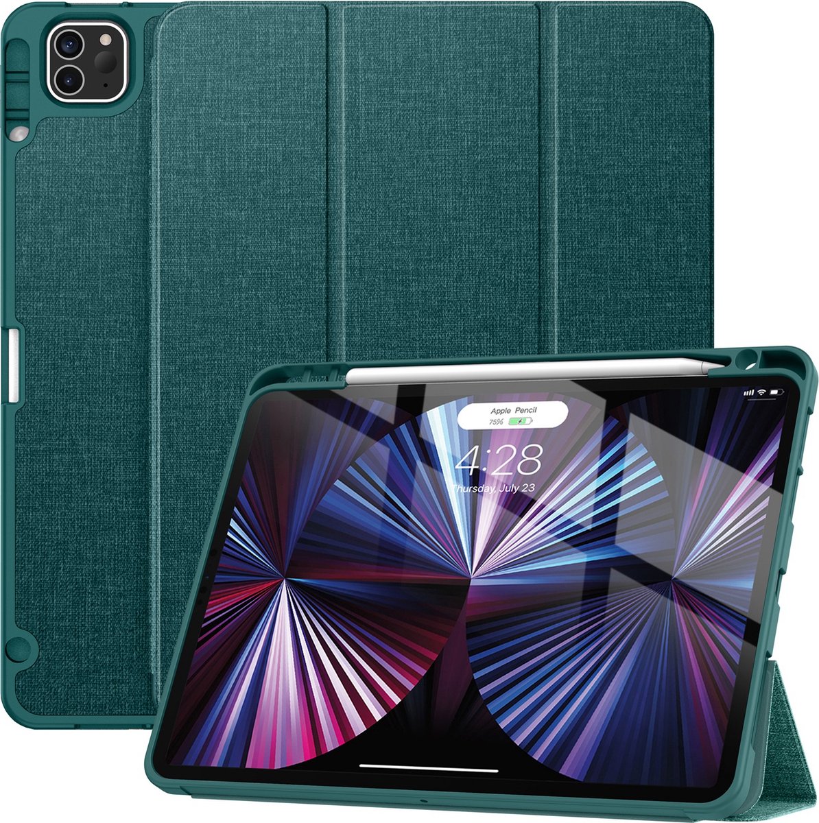 Solidenz TriFold Hoes iPad Air 5 / Air 4 / iPad Pro 11 inchblauw - Groen