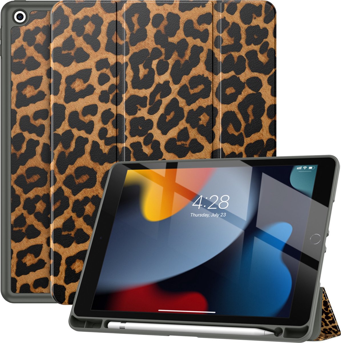 Solidenz TriFold Hoes iPad 9 / iPad 8 / iPad 7 - 10.2 inch - Luipaard