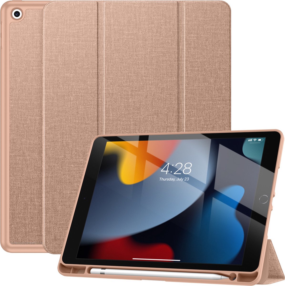 Solidenz TriFold Hoes iPad 9 / iPad 8 / iPad 7 - 10.2 inch - Roségoud