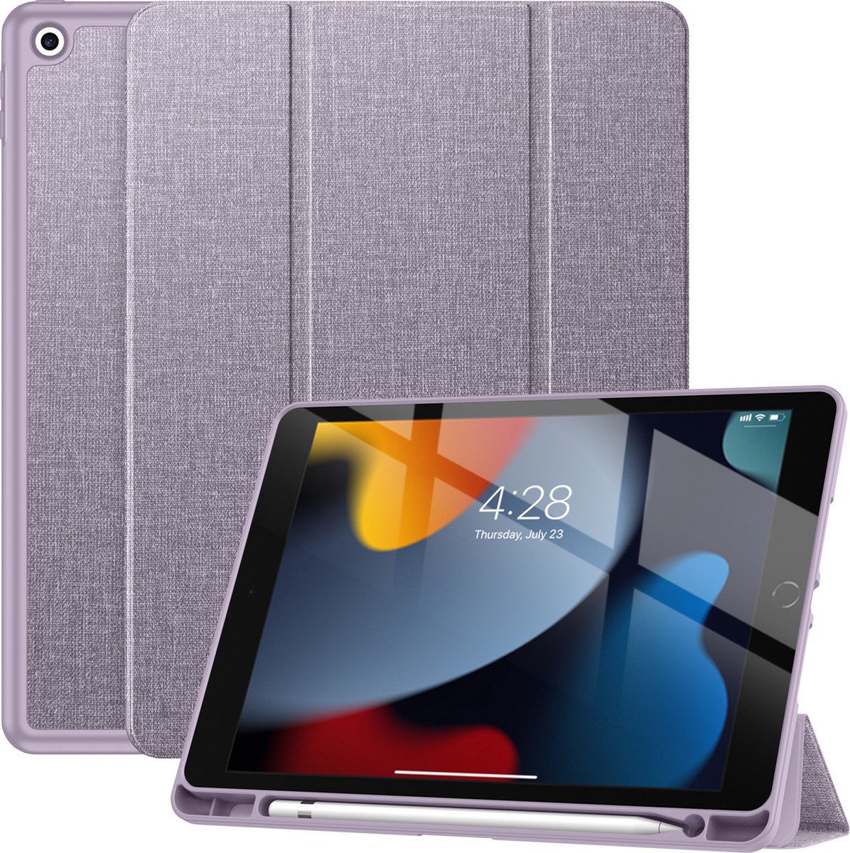 Solidenz TriFold Hoes iPad 9 / iPad 8 / iPad 7 - 10.2 inch - Lavender - Paars