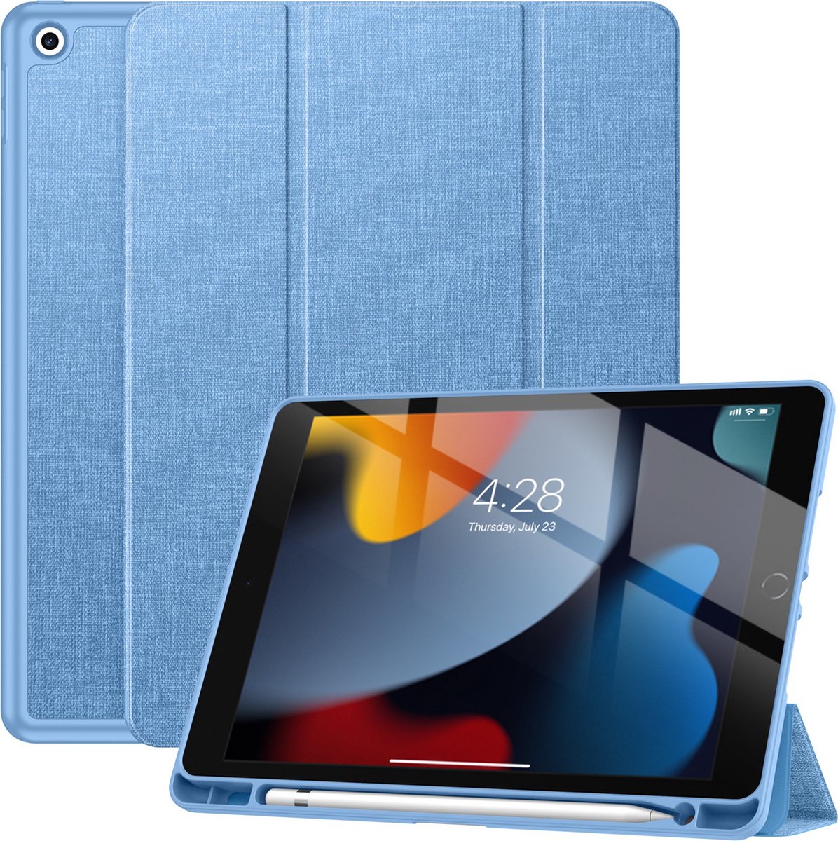 Solidenz TriFold Hoes iPad 9 / iPad 8 / iPad 7 - 10.2 inch - Blauw