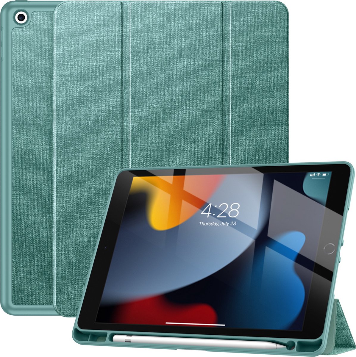 Solidenz TriFold Hoes iPad 9 / iPad 8 / iPad 7 - 10.2 inch - Licht - Groen