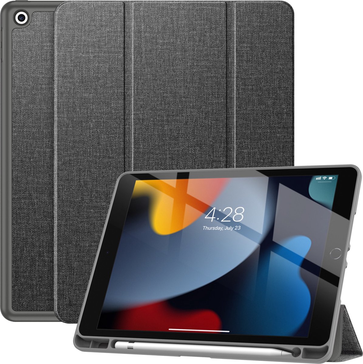 Solidenz TriFold Hoes iPad 9 / iPad 8 / iPad 7 - 10.2 inch - Grijs