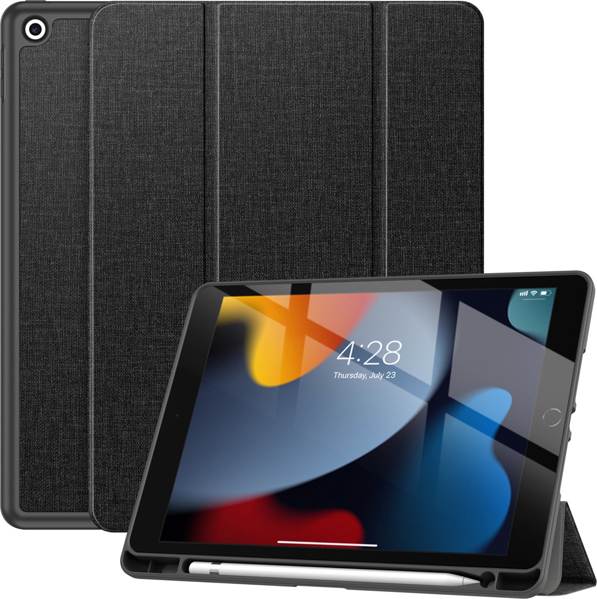 Solidenz TriFold Hoes iPad 9 / iPad 8 / iPad 7 - 10.2 inch - Zwart