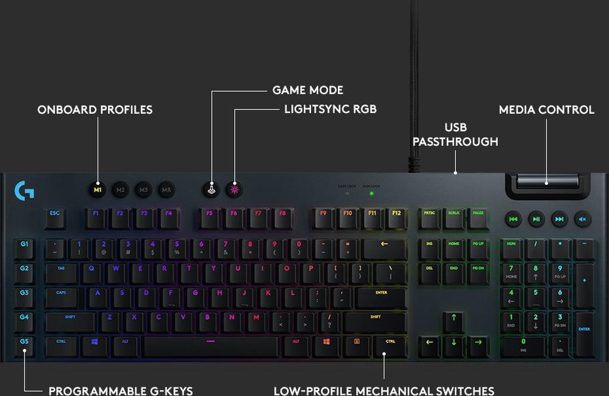 Logitech G G815 - Mechanisch Gaming Toetsenbord - Frans AZERTY / - Zwart