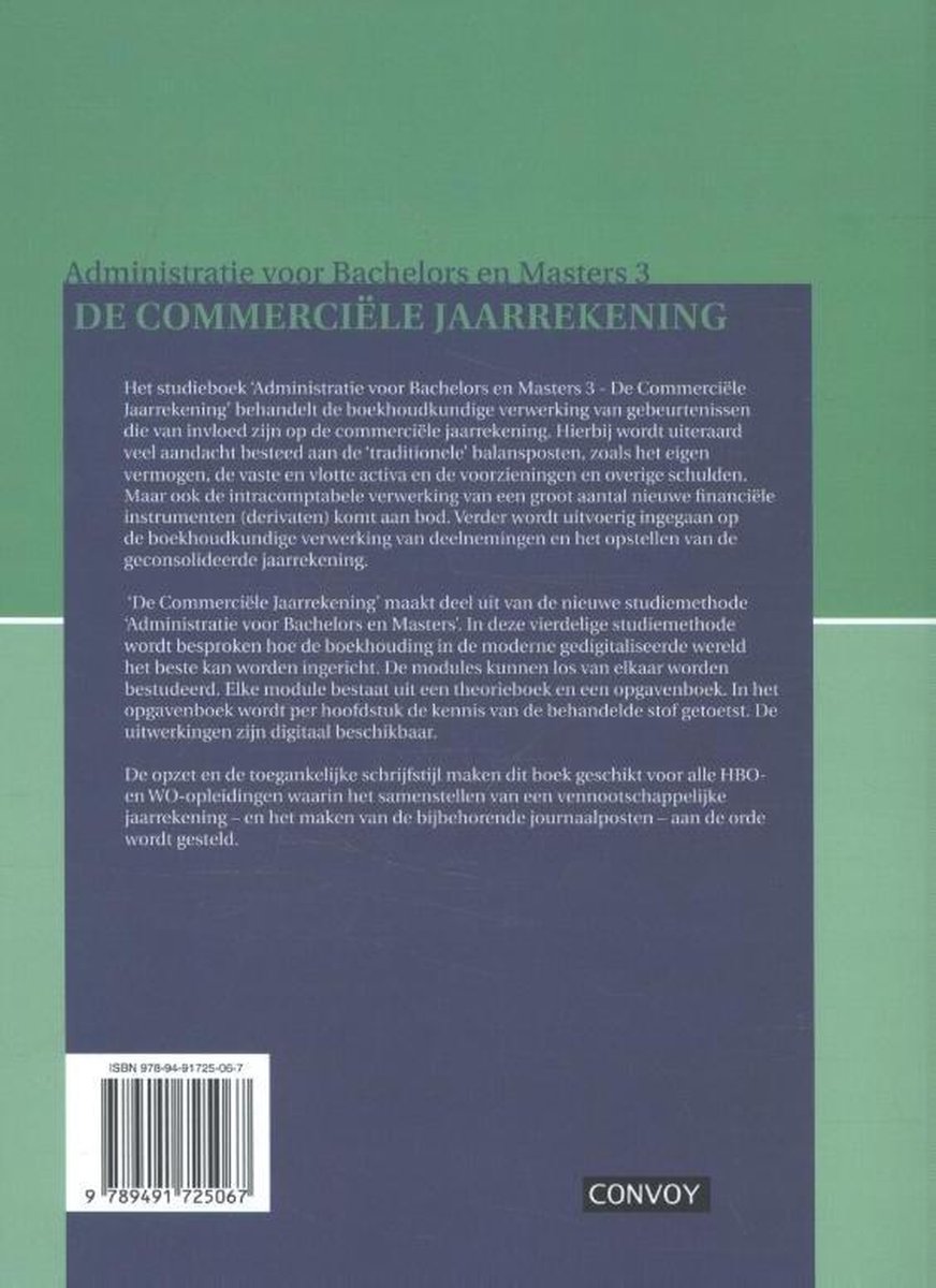Convoy Uitgevers BV Commerciële jaarrekening theorieboek