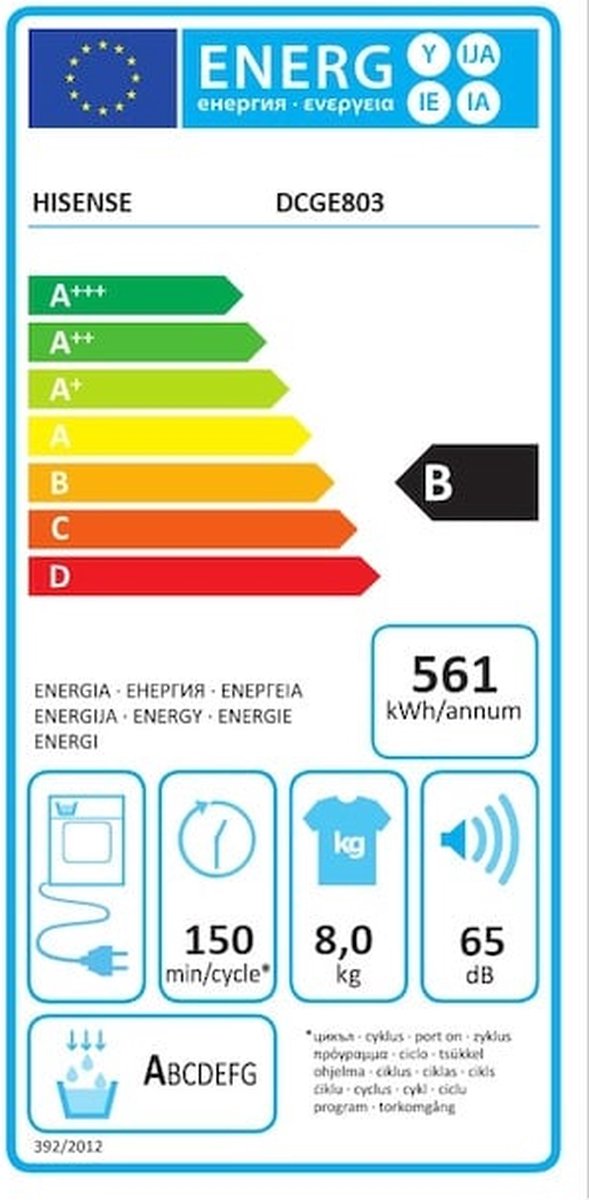 Hisense DCGE803 condensdroger
