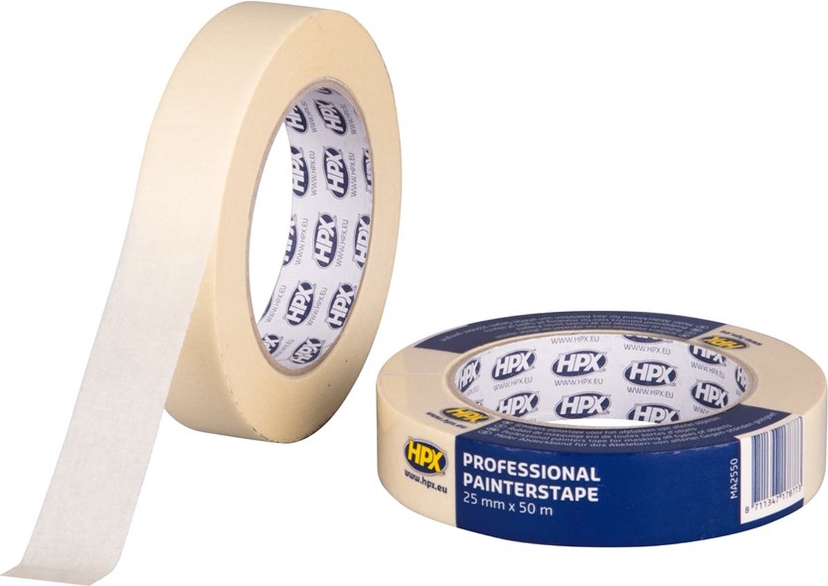 HPX Masking tape 60°C | Crèmewit | 25mm x 50m - MA2550