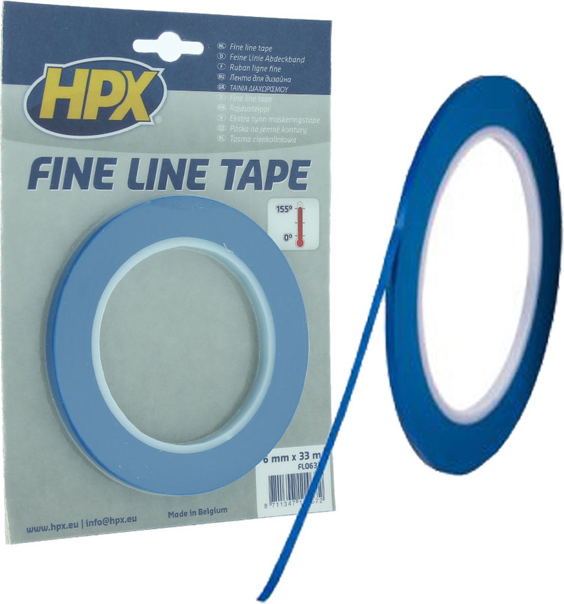 HPX Fine line tape (lineerband) | Blauw | 3mm x 33m - FL0333