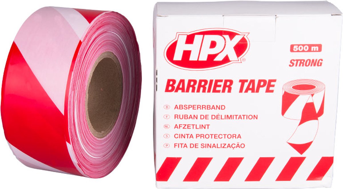 HPX Afzetlint | Wit/Rood | 70mm x 500m - B70100