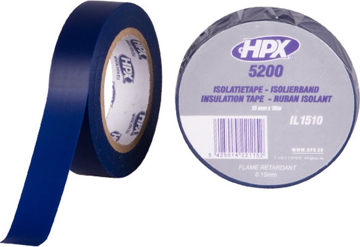 HPX PVC isolatietape | Blauw | 15mm x 10m - IL1510