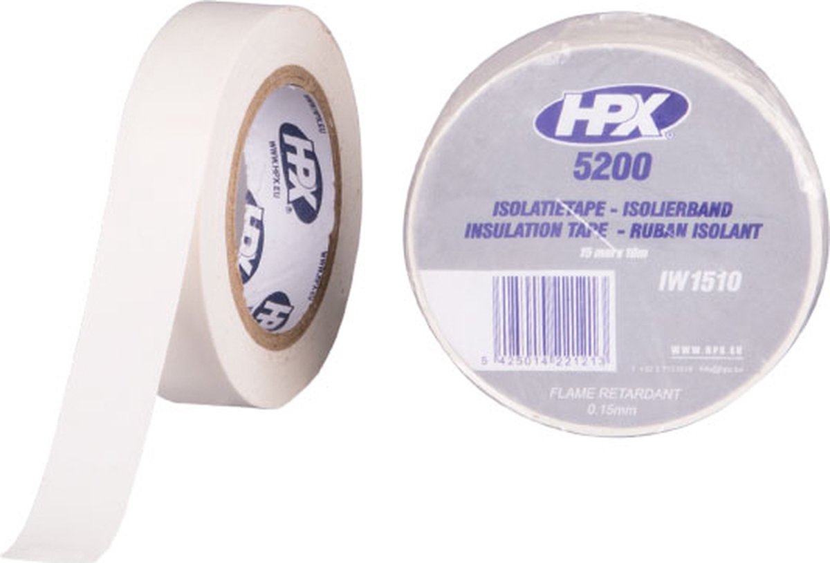 HPX PVC isolatietape | Wit | 15mm x 10m - IW1510