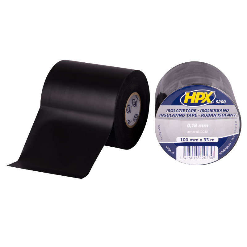 HPX PVC isolatietape | Zwart | 100mm x 33m - IB10033