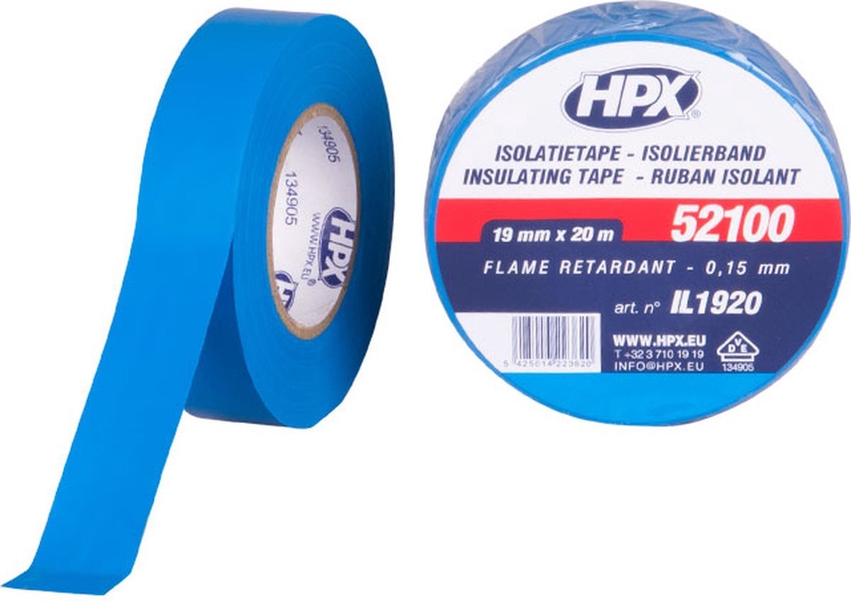 HPX PVC isolatietape VDE | Blauw | 19mm x 20m - IL1920
