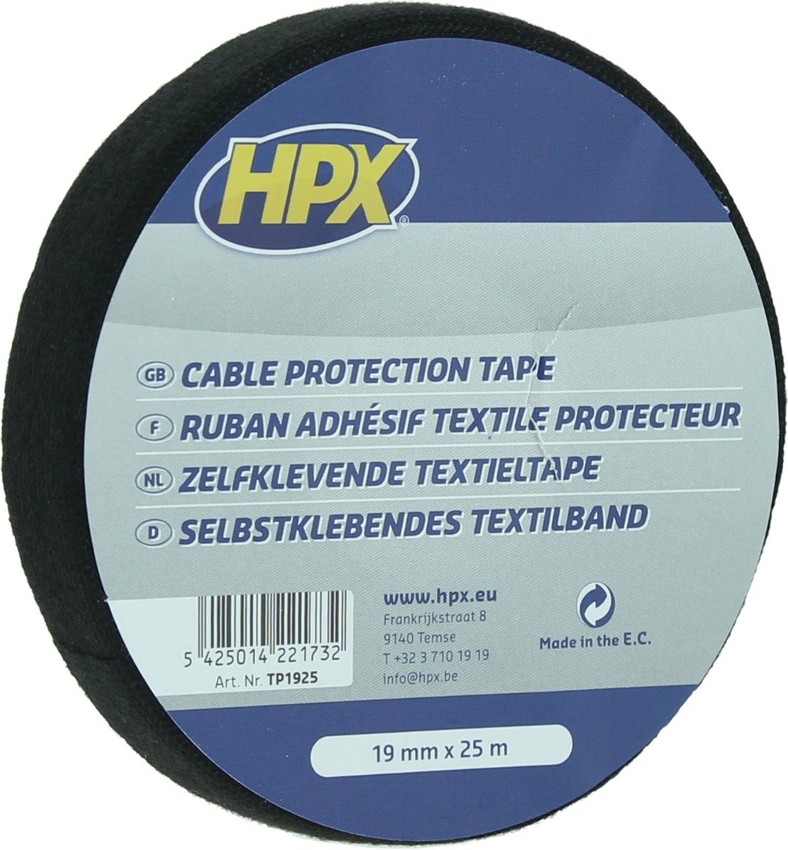 HPX Kabelbeschermingstape | Zwart | 19mm x 25m - TP1925