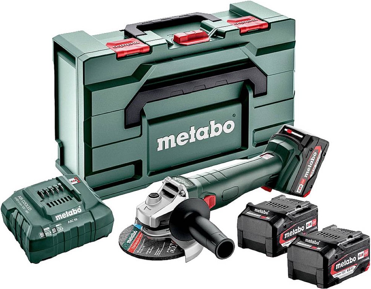 Metabo Accu-haakse slijper |W 18 L 9-125 quick set| 18V | 3X4AH LI-POWER | l 165 L