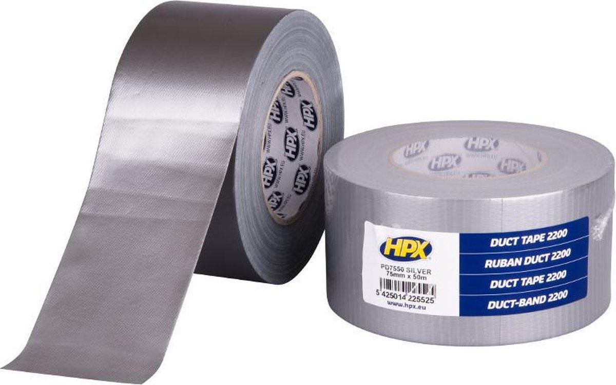 HPX Duct tape 2200 | Zilver | 75mm x 50m - PD7550