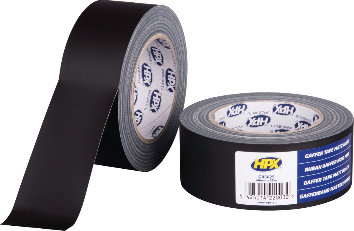 HPX Gaffer tape | Matzwart | 48mm x25 m - GB5025