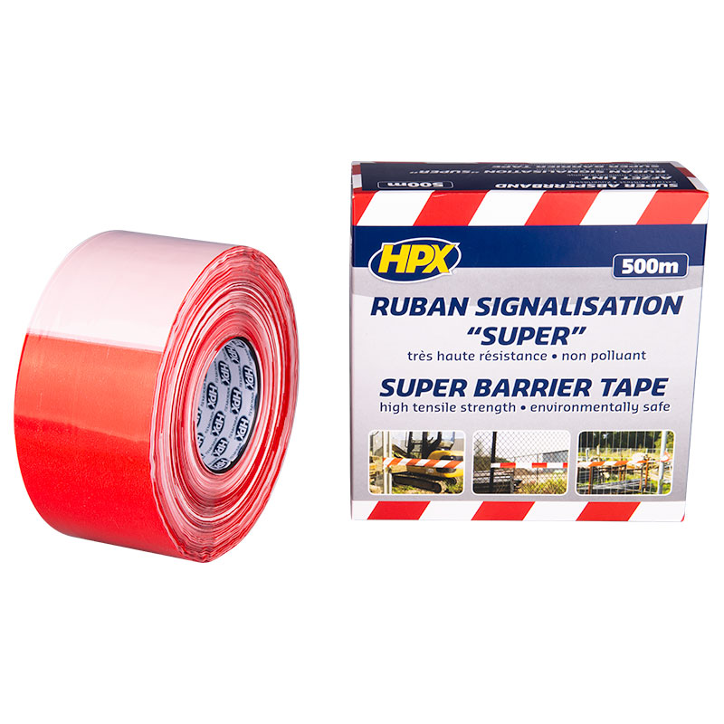 HPX Super Afzetlint | Wit/Rood | 80mm x 500m - BS80100