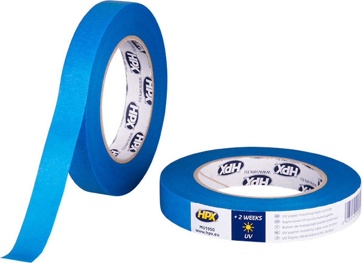 HPX Masking tape UV | Blauw | 19mm x 50m - MU1950