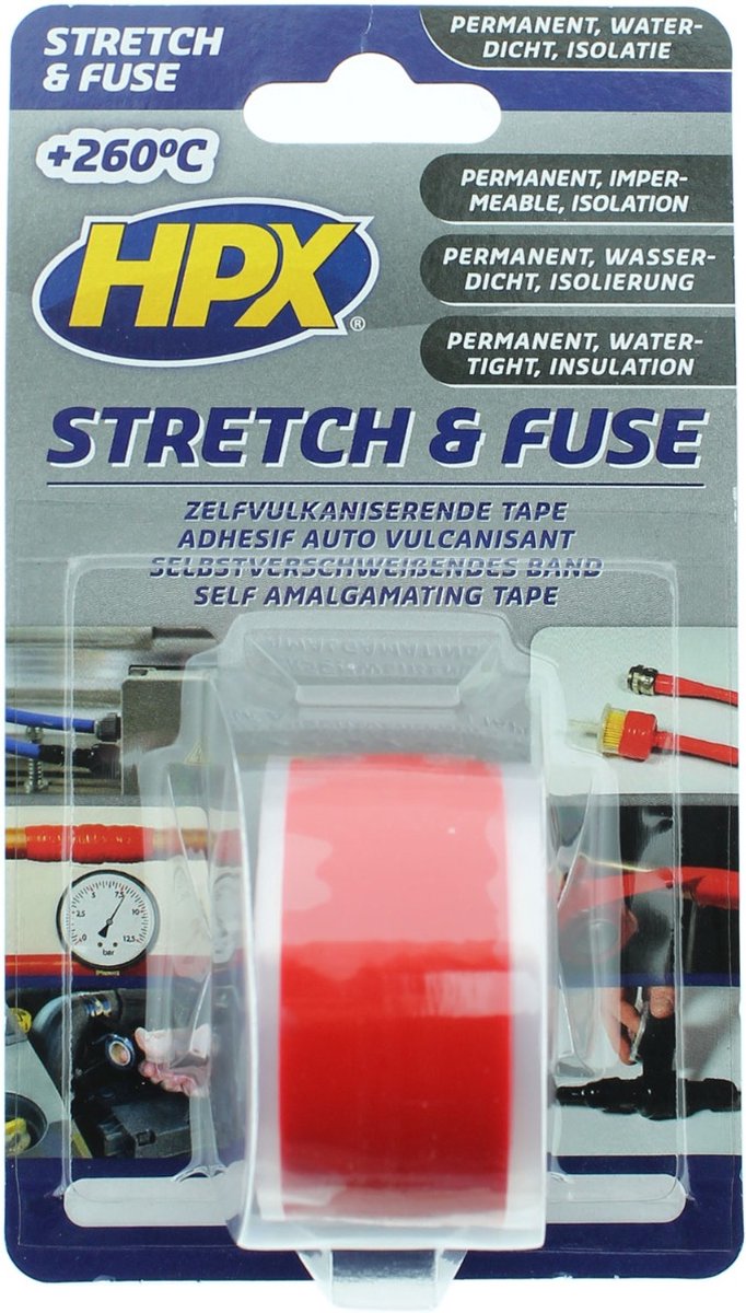 HPX Stretch & Fuse zelfvulkaniserende tape | Rood | 25mm x 3m - SO2503