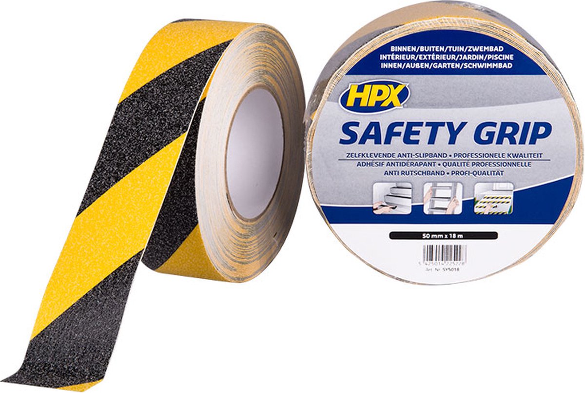 HPX Anti-slip tape | Zwart/Geel | 50mm x 18m - SY5018