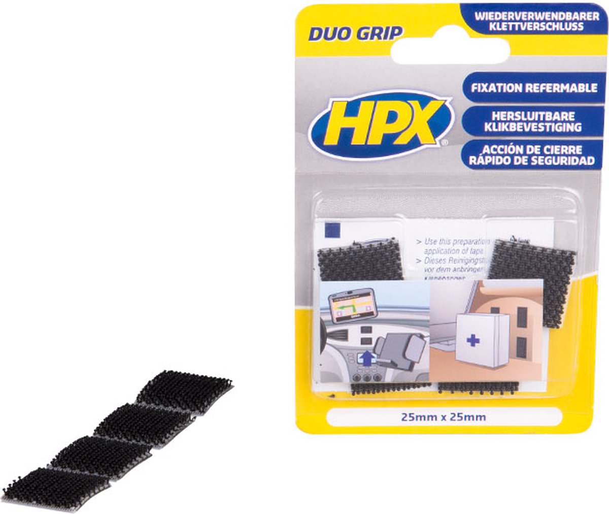 HPX Duo grip klikband pads | 25mm x 25mm - DG1000
