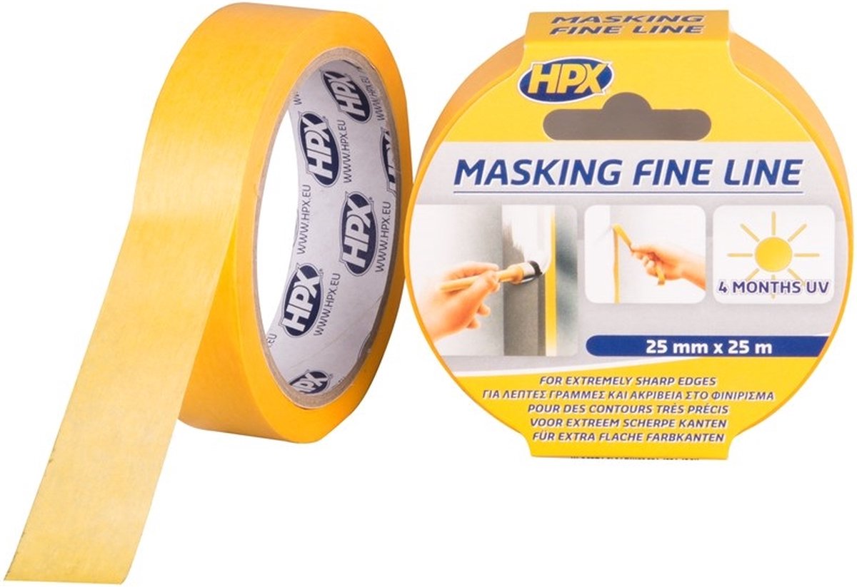 HPX Masking 4400 Fine Line | Oranje | 25mm x 25m - FP2525