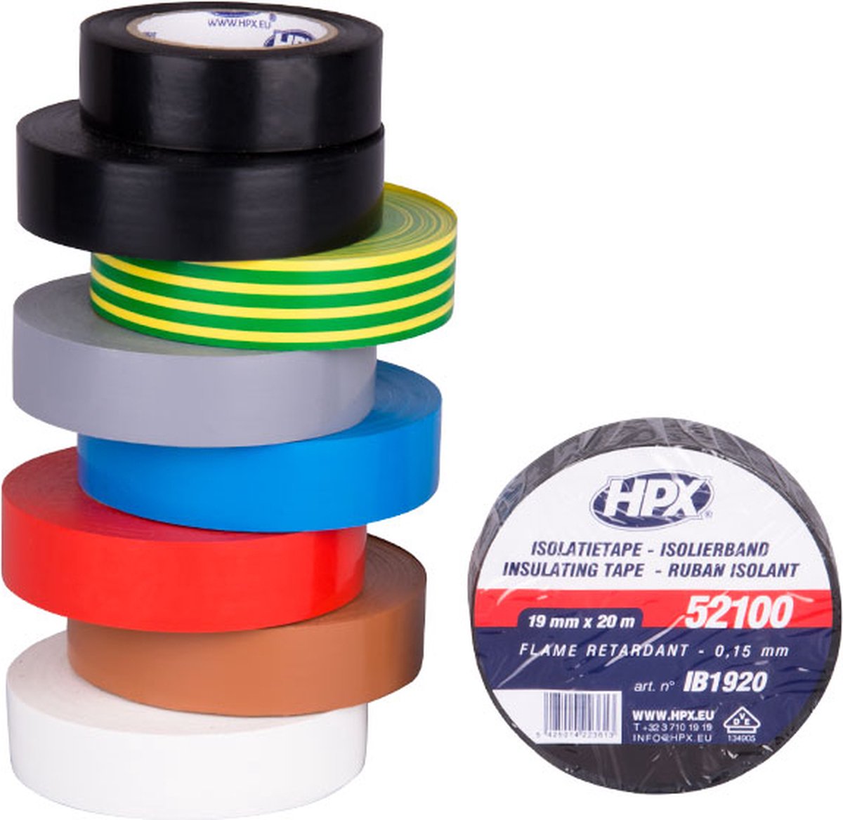 HPX PVC isolatietape VDE | Grijs | 19mm x 20m - IG1920
