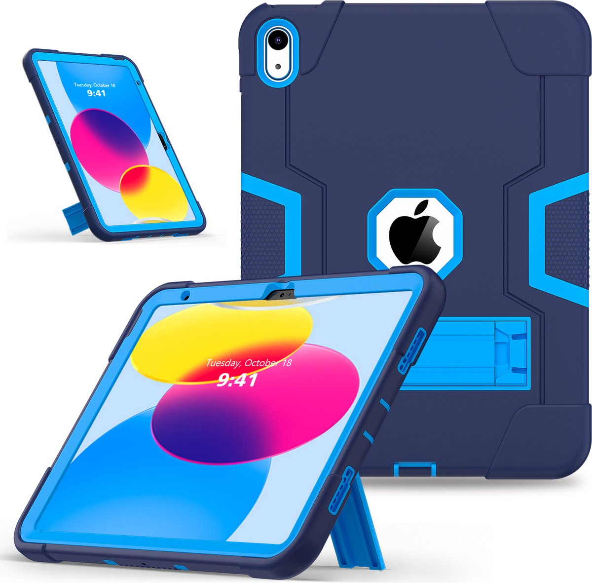 Fonu Shockproof Standcase hoes iPad 10 - 10.9 inch - Blauw