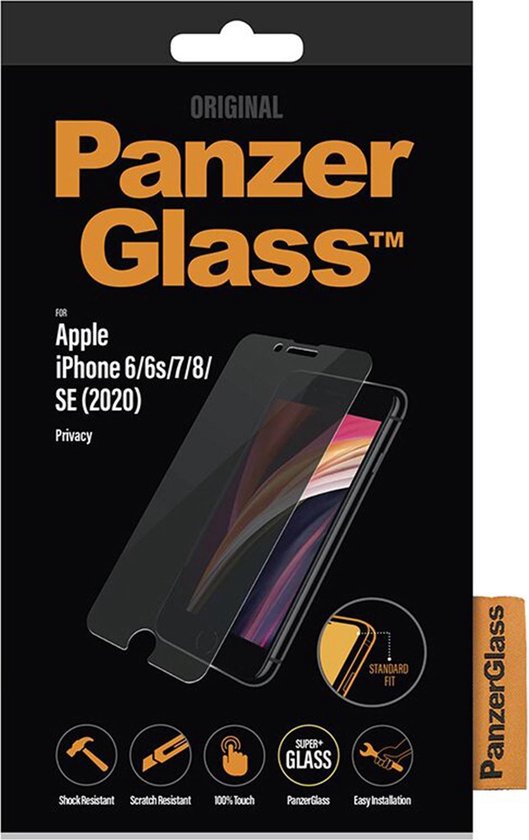 PanzerGlass Privacy Apple iPhone SE 2 / 8 / 7 / 6 / 6s Screenprotector Glas