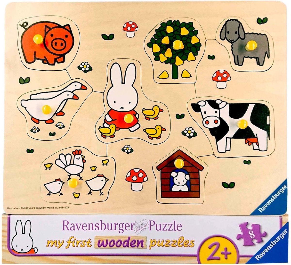 Nijntje Puzzel Hout Op De Boerderij 8 Stukjes