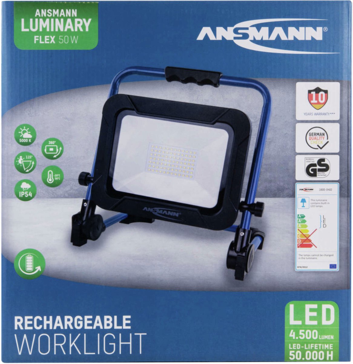 Ansmann FL4500R | Luminary LED accu-schijnwerper | 50W | 4500lm