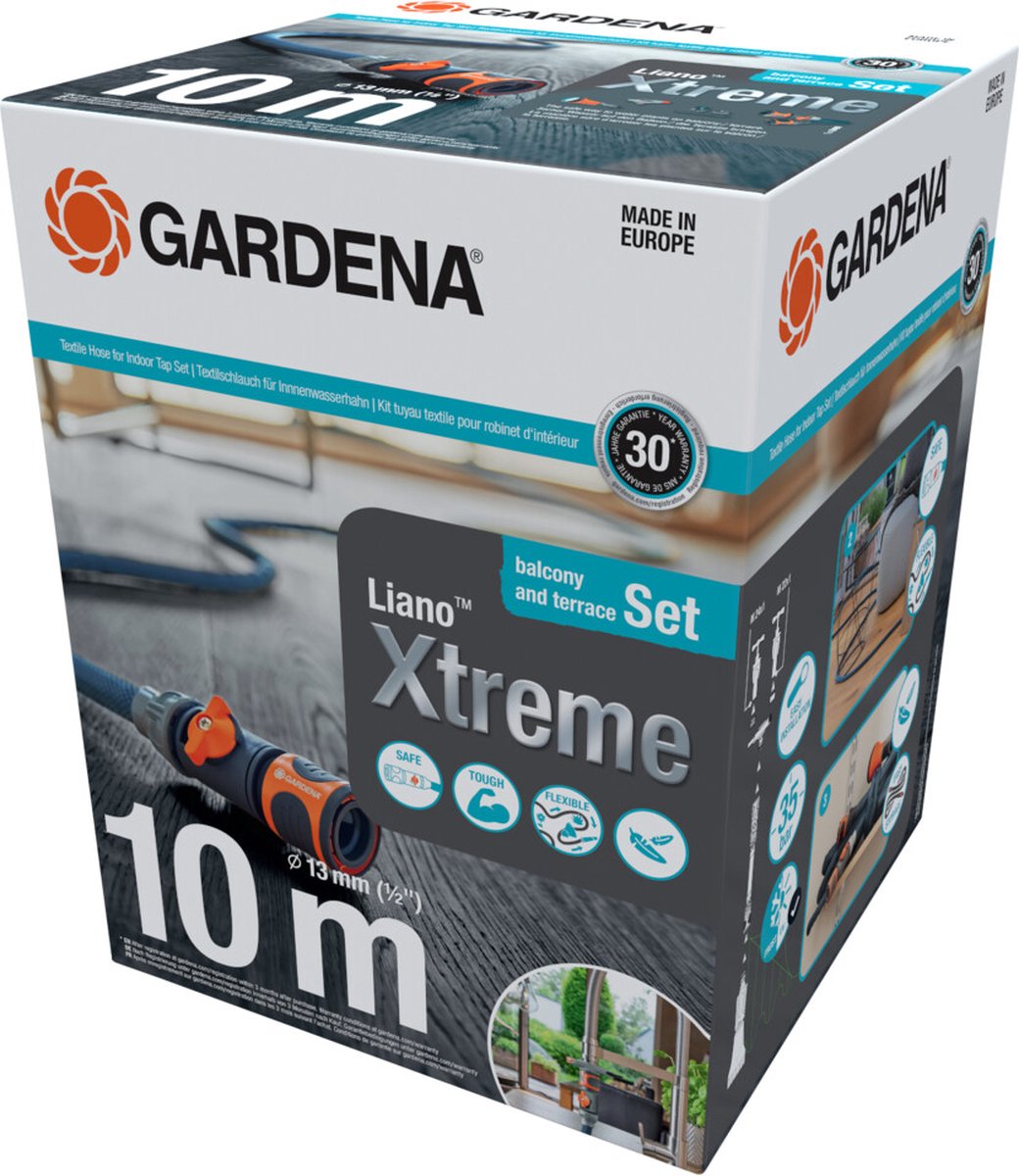 GARDENA Textielslang Liano™ Xtreme 10m, Set - 18490-20