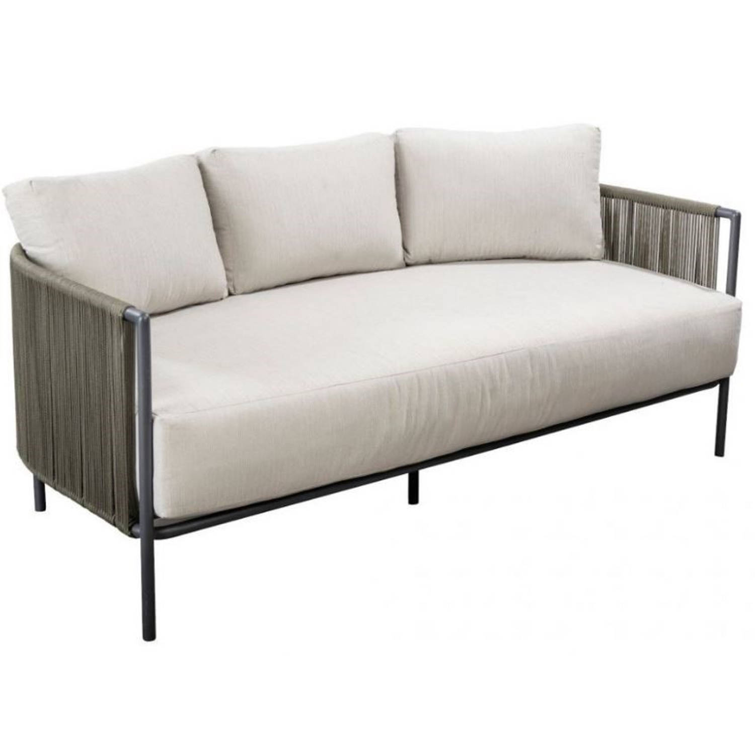 Umi Sofa 3 Seater Alu Dark Grey/rope Green