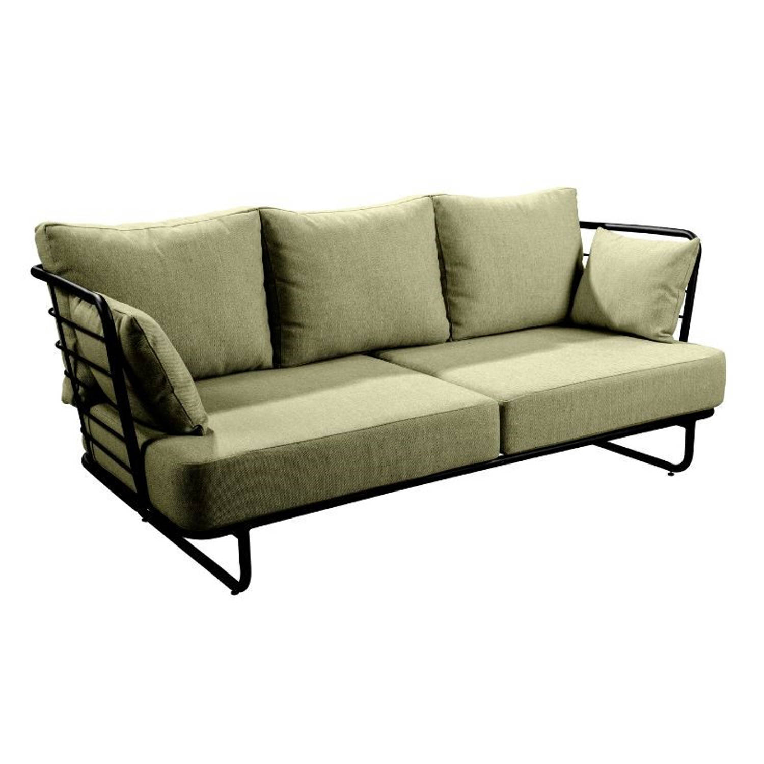 Taiyo Sofa 3 Seater Alu Black/emerald Green - Zwart