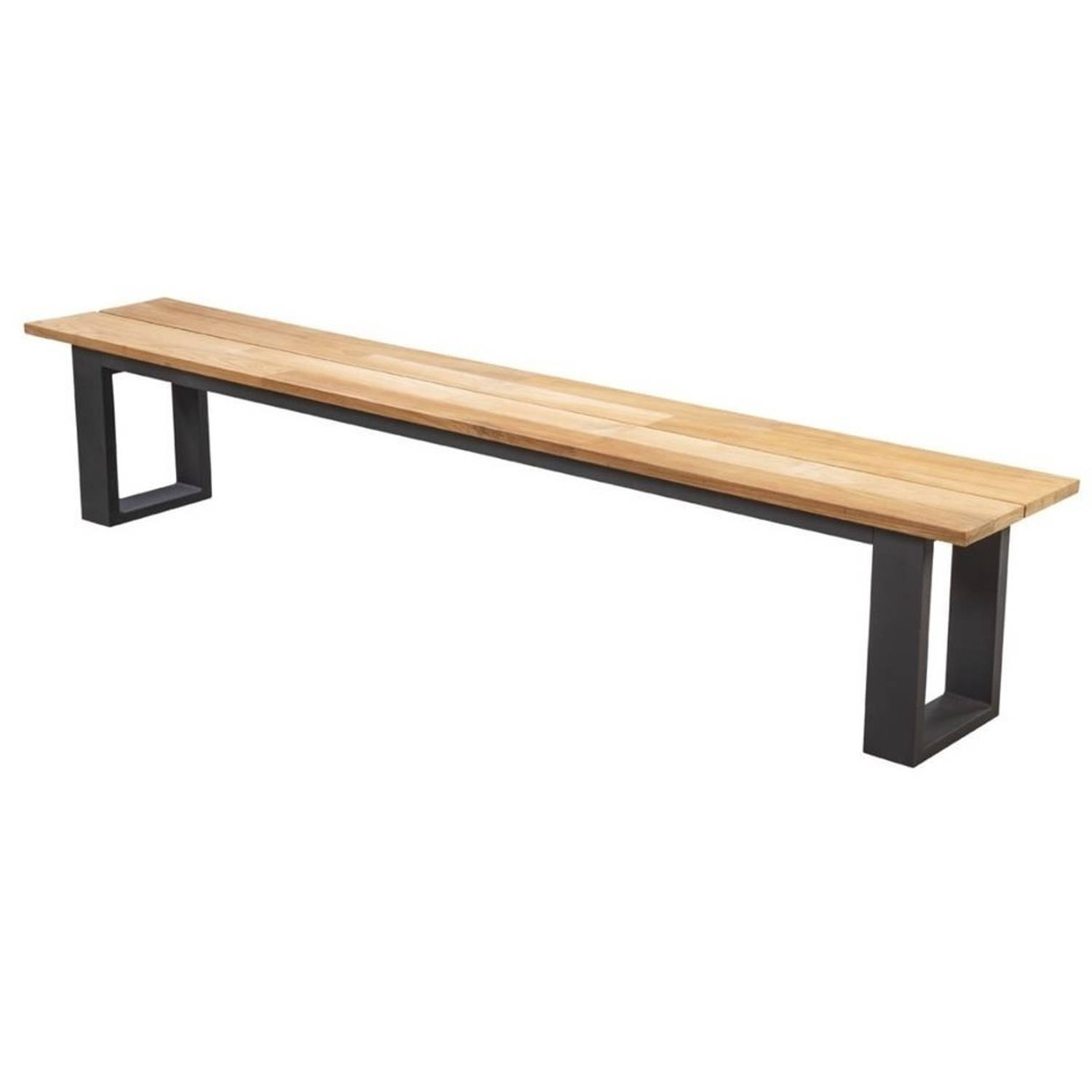 Kaihou Bench 240x45cm. Alu Black/teak