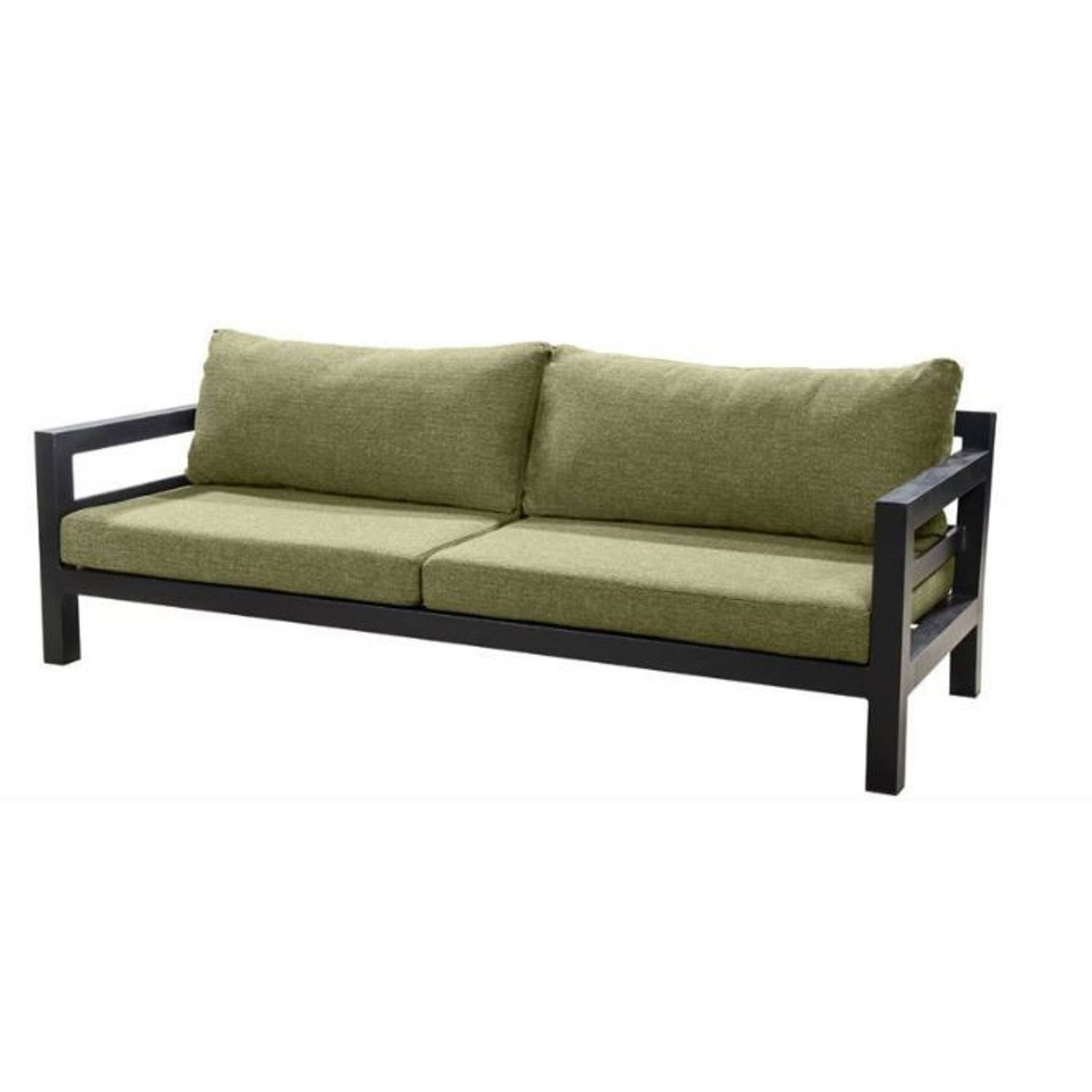 Midori Sofa 3 Seater Alu Black/emerald Green - Groen