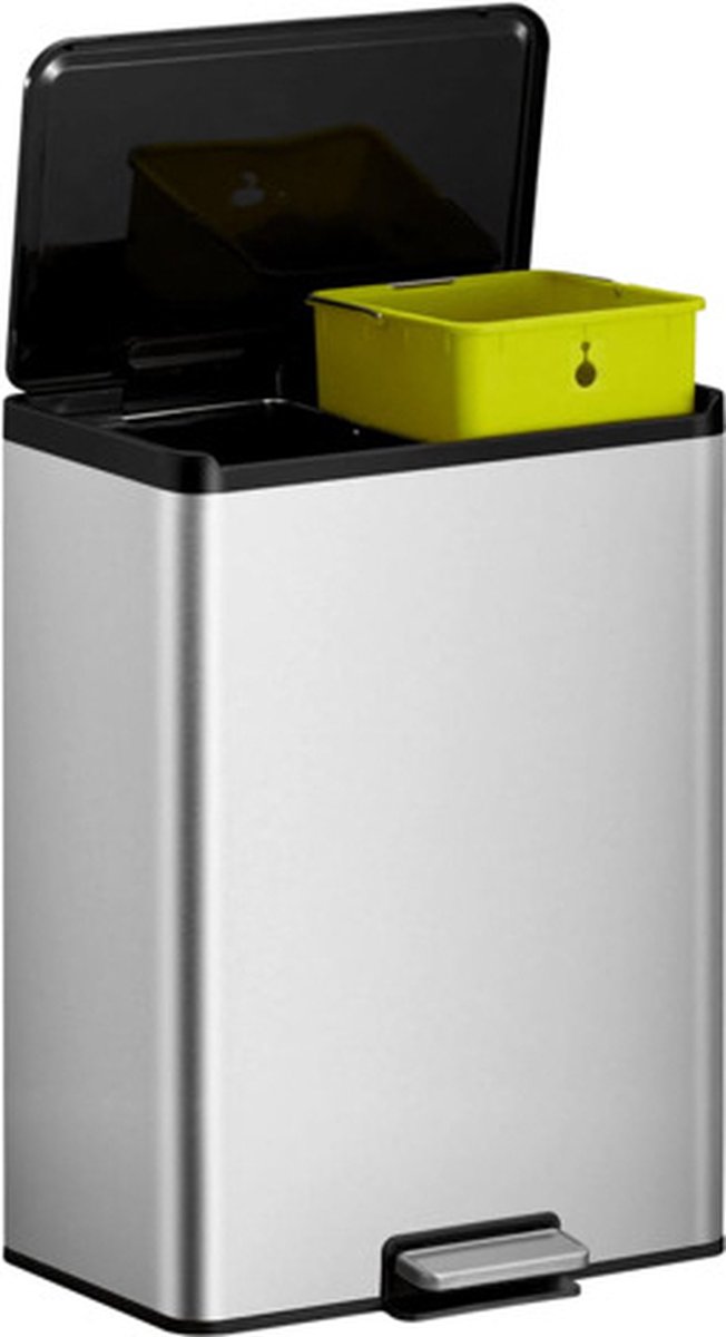 Eko Pedaalemmer Essential 2x20 L Matzilverkleurig - Silver