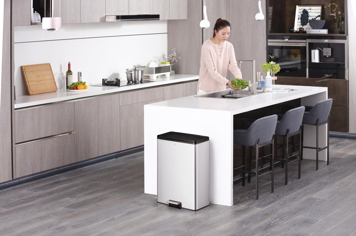 Eko Pedaalemmer Essential 2x20 L Matzilverkleurig - Silver