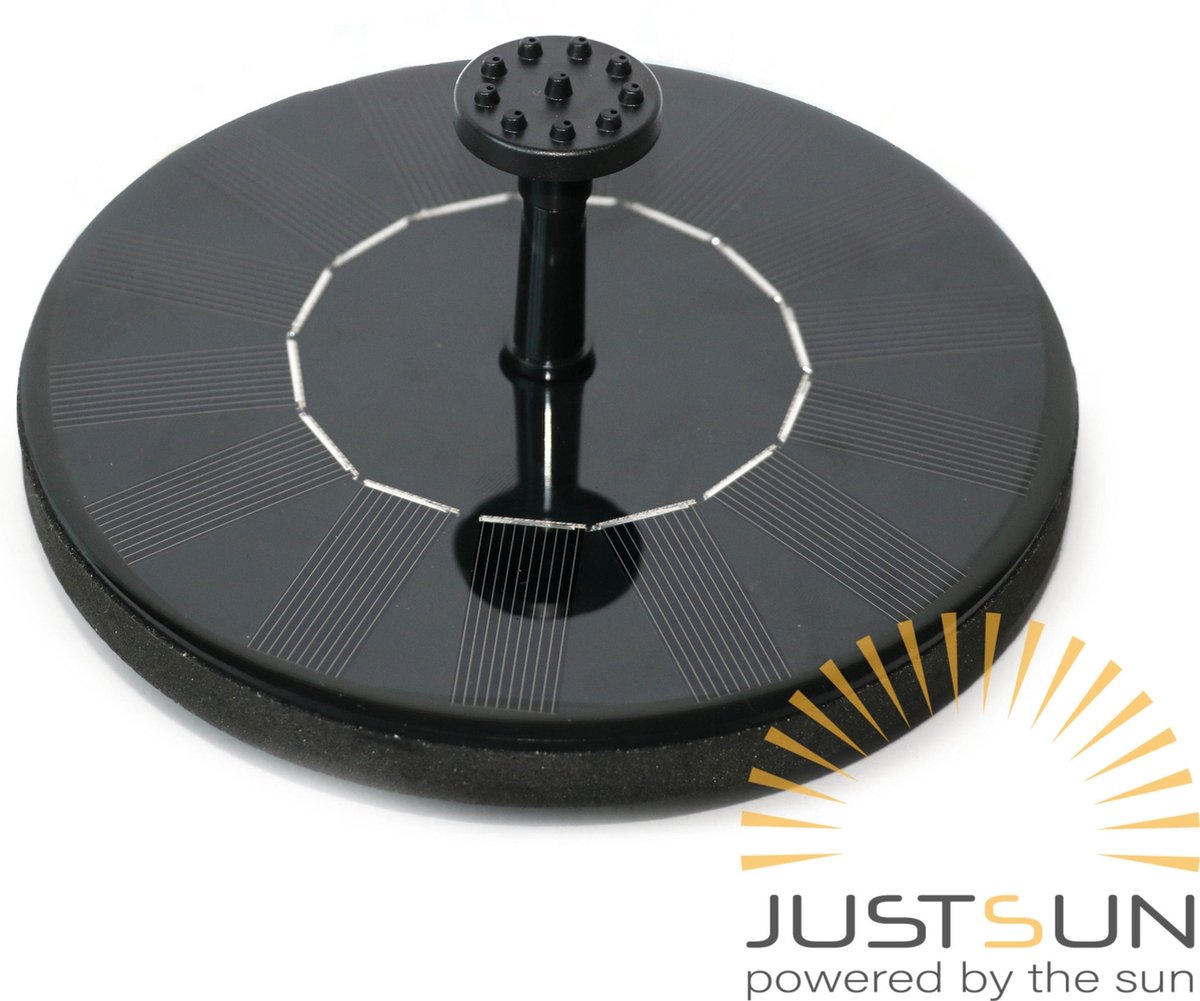 Buitengewoon de Boet Justsun Drijvende Solar Water Fontein Diameter16x5 Cm - Grijs