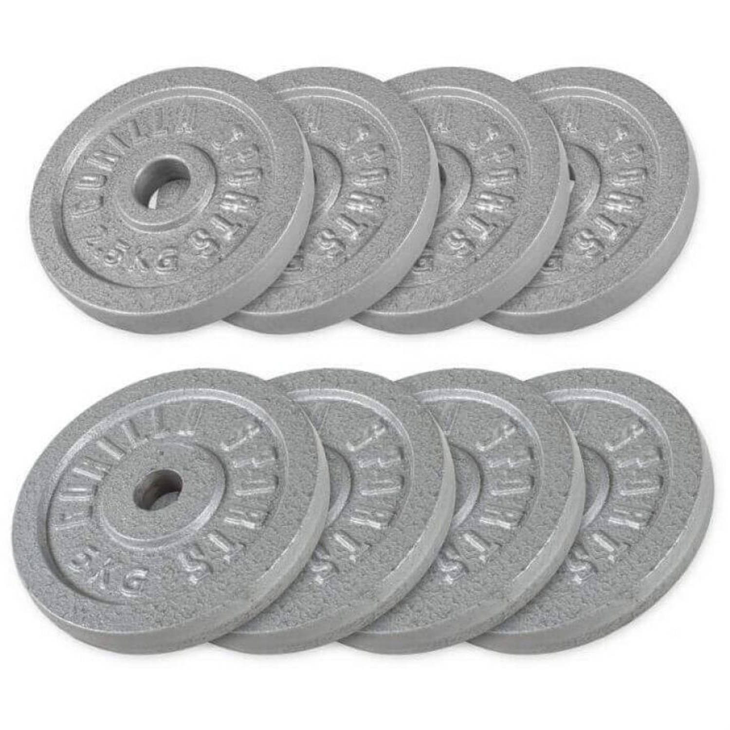 Gorilla Sports Halterschijven Set - Bundel - 30 Kg (4 X 5 & 4 X 2,5 Kg) -