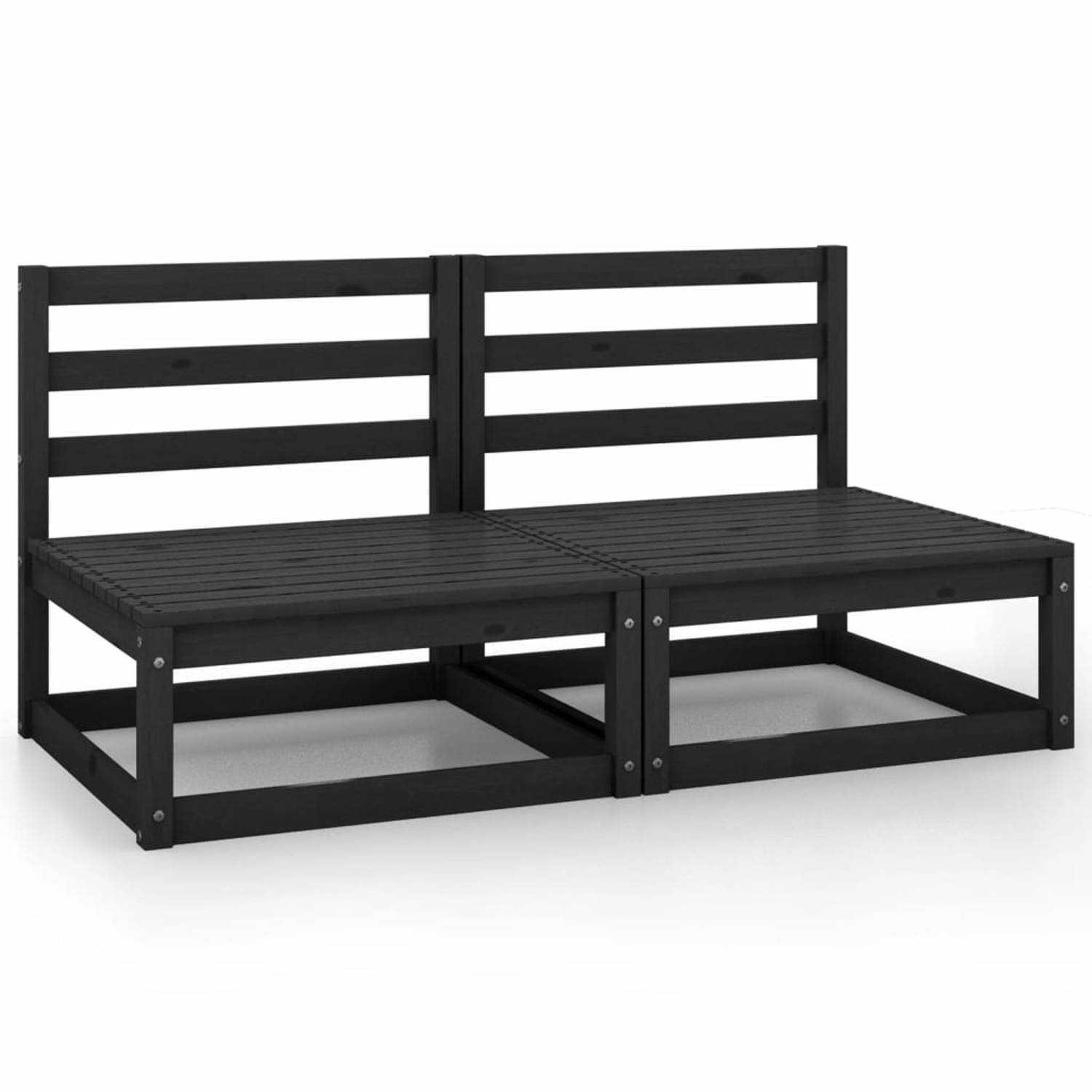 Vidaxl Tuinbank 2-zits Massief Grenenhout - Negro